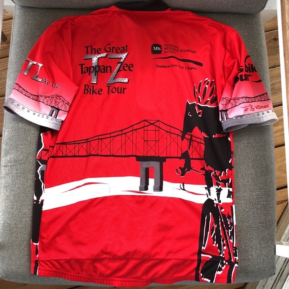GREAT TAPPAN ZEE BRIDGE / MS TOUR 1/4 Zip Cycling Spinning Jersey - Picture 7 of 9
